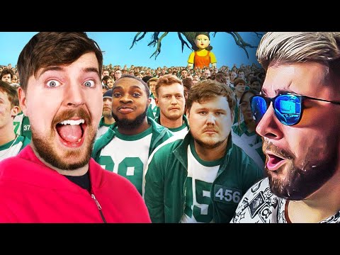 Видео: Игра в кальмара в реальной жизни на 456 000$ ► Мистер Бист на Русском ( MrBeast ) | Реакция