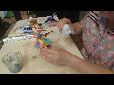 Видео: Ватная игрушка обезьянка. Мастер класс. Часть 1.