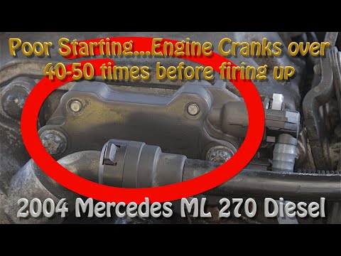 Видео: Плохой запуск... Mercedes ML270 2004 года выпуска, дизель... Двигатель проворачивается более 40-5...