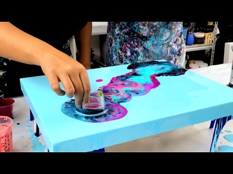 Видео: МИСТЕРИАЛЬНАЯ Техника! ВОТ ЭТО ДА! Краска + Вода Акриловая живопись ~ Грандиозный финал с @Olga Soby