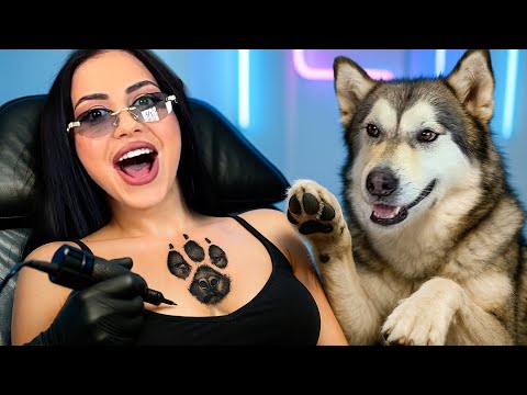 Видео: ШОК! Я реально сделала ТАТУ из-за спора / НАБИЛИ ТАТУ СОБАКИ