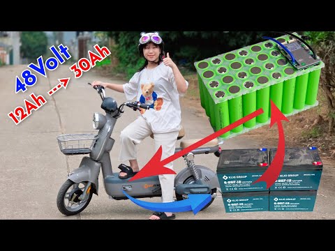 Видео: Апгрейд батареи E-bike до 48V 30Ah 32ячейки 32140