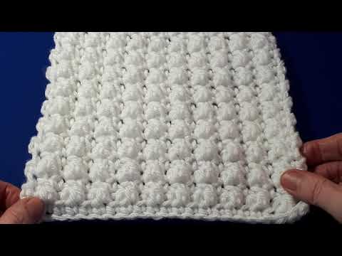 Видео: Текстурированный узор крючком, идеально подходящий для одеял. Очень простой. Узор «ложный шишечка».