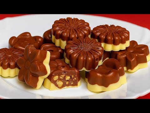 Видео: Домашние мраморные шоколадные конфеты с орехами 🍫 Так просто и вкусно!