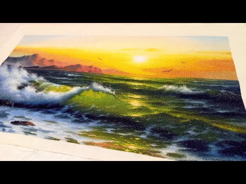 Видео: Готовая работа "Волны" (схема И. Сумарокова)