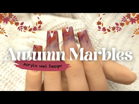 Видео: ОСЕННИЙ АКРИЛОВЫЙ ДИЗАЙН НОГТЕЙ | МРАМОРНОЕ ОМБРЕ!