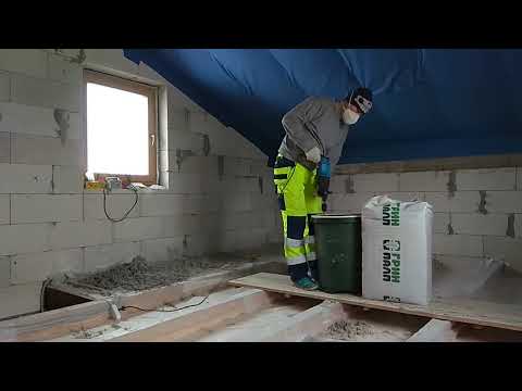 Видео: Эковата. Утепление межэтажного перекрытия. Отжигаю.