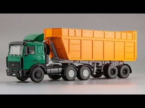 Видео: Набор: Седельный тягач МАЗ-6422 и полуприцеп щеповоз МАЗ-9506-30 || Автоистория || Масштабная модель