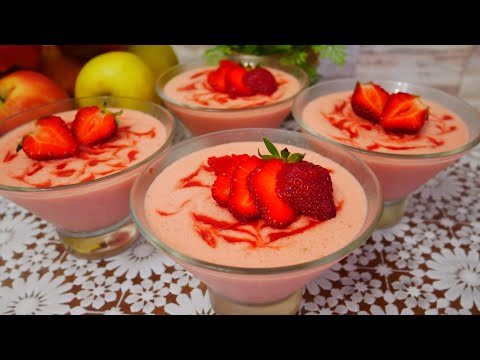 Видео: Десерт с клубникой и сливками. НЕЖНЫЙ, ЛЕТНИЙ десерт. КЛУБНИЧНО СЛИВОЧНОЕ СУФЛЕ