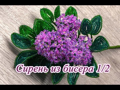Видео: СИРЕНЬ из БИСЕРА - мастер-класс. Урок 1/2 - Листья сирени