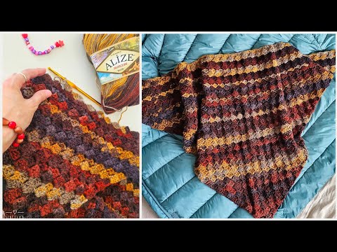 Видео: 💥🤩 Супер лёгкий бактус крючком | Техника C2C мастер-класс / Crochet Scarf | Easy & Stylish Tutorial