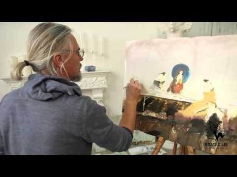 Видео: Александр Воцмуш создаёт картину на мастер классе в Bratec Lis School