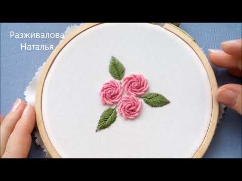 Видео: МК. Объемная вышивка. Вышивка листика. Шов "рыбья кость". Volume embroidery. Embroidery of a leaf.