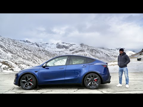 Видео: Тест-драйв Tesla Model Y Performance 2025 года в Швейцарских Альпах