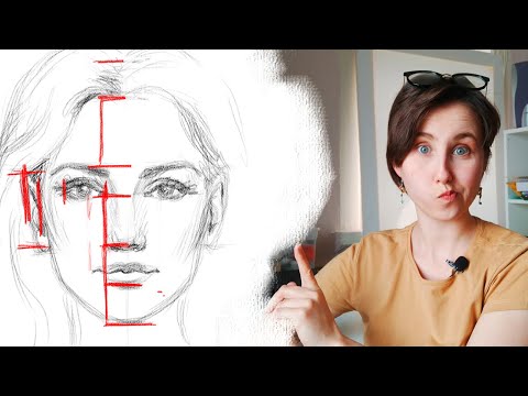 Видео: Пропорции лица. Как нарисовать девушку для начинающих