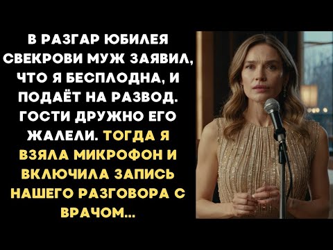 Видео: В разгар юбилея свекрови муж заявил, что я бесплодна, но я включила запись разговора с врачом...