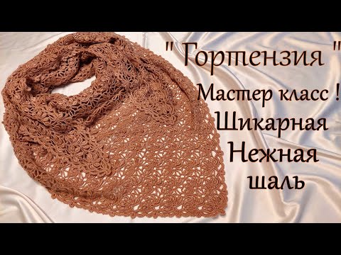 Видео: Мастер- класс !!! Вяжем нежную, шикарную шаль "Гортензия "