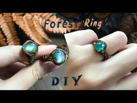 Видео: Сделай сам полимерную глину кольцо, лесное кольцо, веточное кольцо
