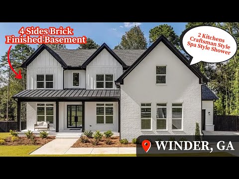 Видео: Жизнь в Уиндере, Джорджия | Роскошный особняк | Экскурсия по дому | Крытая веранда | Новые дома в...