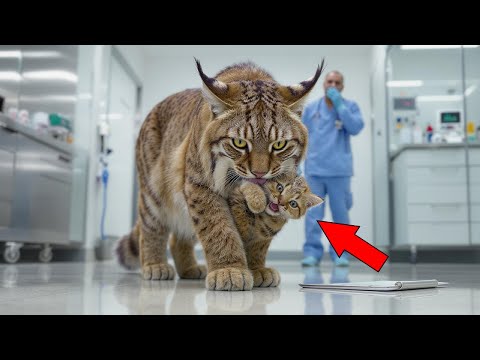 Видео: Рысь принёсла котёнка к ветеринару. Причина заставила плакать всех!