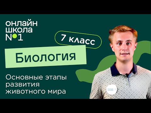 Видео: Основные этапы развития животного мира. Видеоурок 36. Биология 7 класс