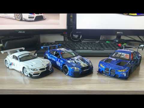 Видео: Обзор моделей BMW M6 GT3, M4 GT3, Z4 GT3 от MSZ в масштабе 1/24