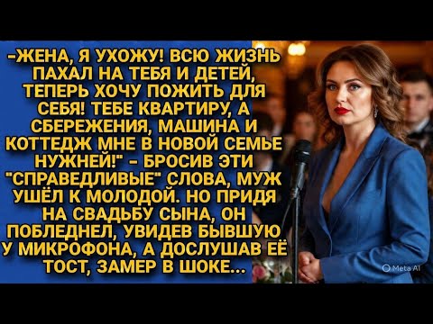 Видео: Бросил жену ради молодой. Речь бывшей на свадьбе сына открыла ему глаза