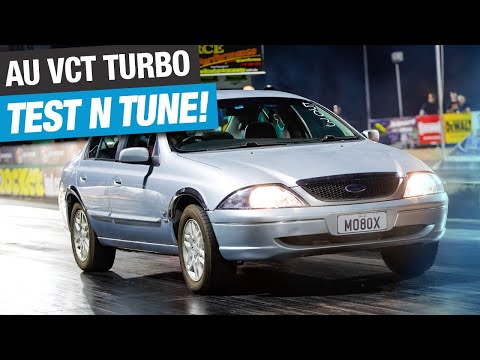 Видео: Ford AU Fairmont Turbo выходит на дрэг-стрип! Обнаружена проблема на тестовом заезде.