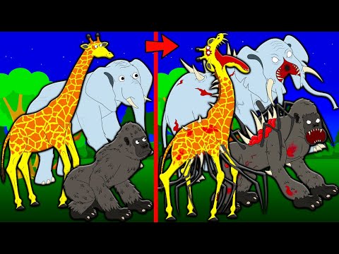 Видео: ГОРИЛЛА ЖИРАФ И СЛОН СТАЛИ ЗООЧОСИС МОНСТРАМИ! ZOOCHOSIS МУТАНТЫ Мультик Анимация
