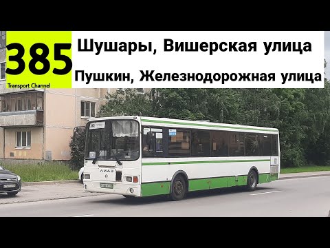 Видео: Автобус 385 "Шушары, Вишерская улица - Пушкин, Железнодорожная улица" ЛиАЗ-5293.60 б/н 3861