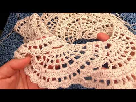 Видео: Ленточное КРУЖЕВО , круглая КОКЕТКА , вязание КРЮчКОМ , crochet for women ( В №  №389)