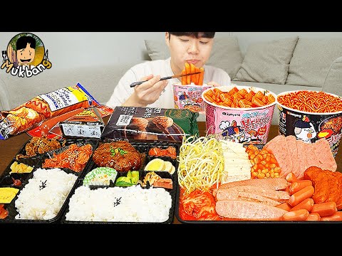 Видео: ASMR MUKBANG небольшой магазин, острый рамэн, хот-доги, кимбап, ттеокбокки !! Корейский магазин