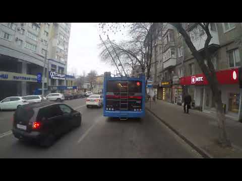 Видео: Троллейбус №15 ж/д вокзал - пл. Орджоникидзе из кабины