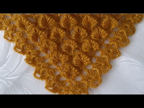 Видео: Образец узора крючком.Шаль"Листопад".A sample of the crochet pattern.Shawl "Listopad".