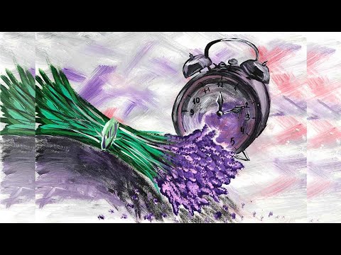 Видео: Как нарисовать букет лаванды гуашью. Рисуем лаванду поэтапно. Рисуем в стиле Прованс поэтапно.