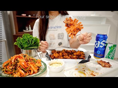 Видео: Приготовление жареной курицы с 2 кг куриных ножек, кисло-сладким салатом из кальмаров & булдаком