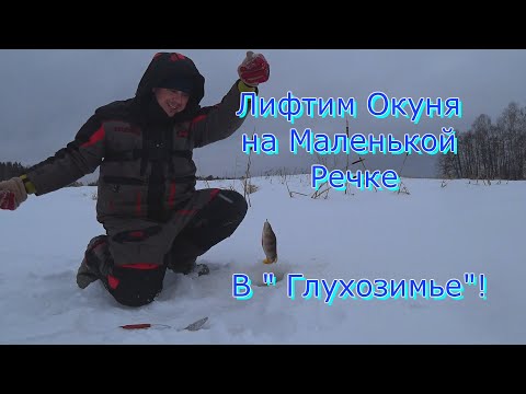 Видео: Маленькая речка снова удивляет! " Лифтим " Окуня в " Глухозимье "!