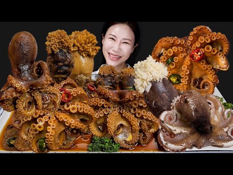 Видео: Соевые соусы Маринированный осьминог 🐙 Мукбанг