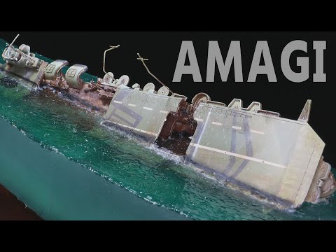 Видео: [Модель корабля] Амаги - Императорский флот Японии Авианосец // Wreck Diorama AMAGI
