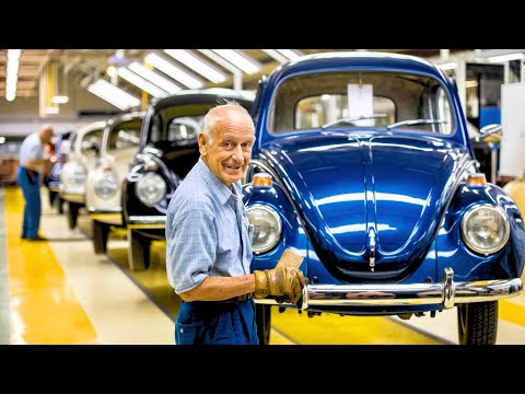 Видео: Как производился Volkswagen Beetle на их ностальгическом заводе 1970-х | Пошаговый процесс