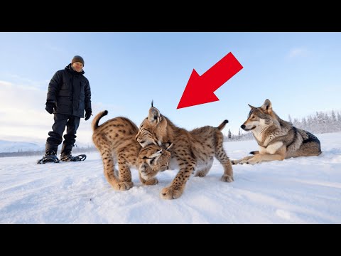 Видео: ВОЛЧИЦА СПАСЛА СНЕЖНЫХ БАРСОВ КОТЯТ И НЕ ПОБОЯЛАСЬ ЧЕЛОВЕКА!