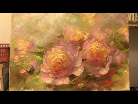 Видео: Пионы. Индивидуальный урок. Peonies. Individual lesson. Живопись маслом