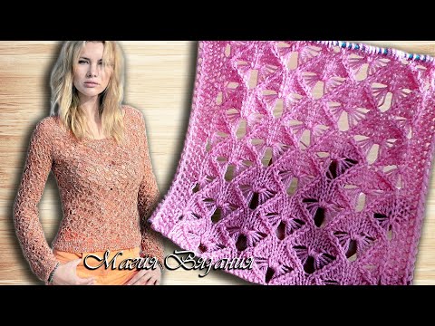 Видео: Кружевной узор с бабочками в ромбах