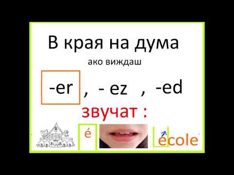 Видео: Да четем френски - урок 4 : La lettre "e"  - част 2