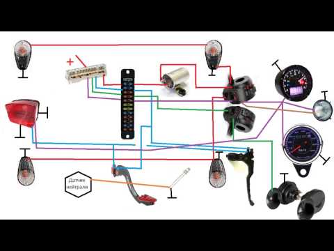 Видео: Простая проводка на мотоцикл часть 2