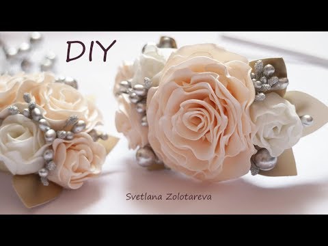 Видео: Розы Цветы из фоамирана Повязка Ободок