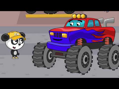 Видео: Биби Помогает Большому Монстр Траку - Машинки Биби - Развивающие Мультики Для Детей