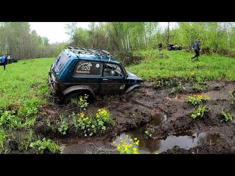 Видео: ПВД с Нива клубом, озеро Хрущевское, штурмуем рельсы и крутой подъем