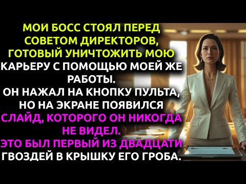 Видео: Я «случайно» открыла НЕ ТУ презентацию на совете директоров... и мой босс ПОТЕРЯЛ всё за 40 минут.