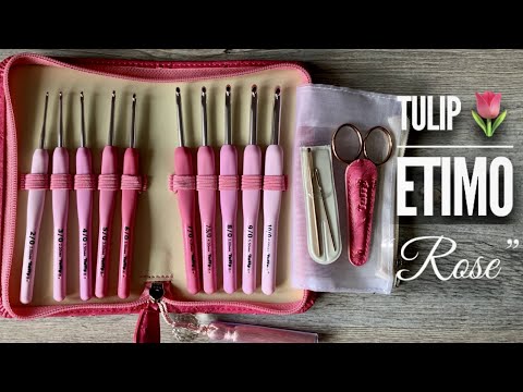 Видео: Вязание крючком: ОБЗОР КРЮЧКОВ TULIP ETIMO "Rose"